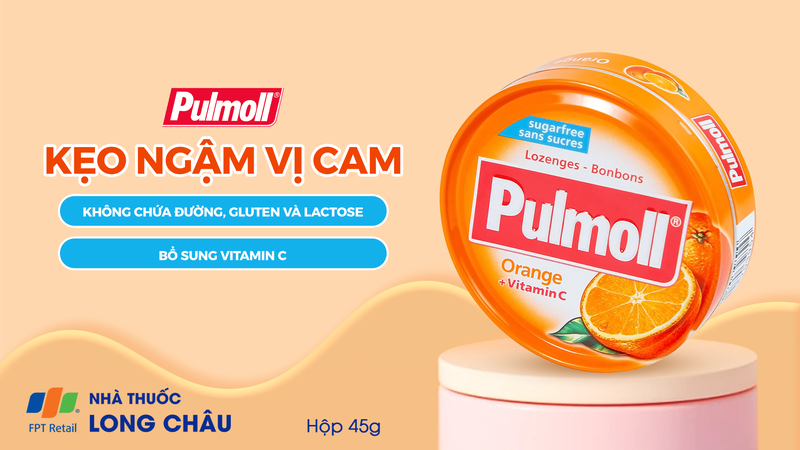 Kẹo ngậm không đường Pulmoll vị cam + Vitamin C hỗ trợ bổ sung Vitamin C (45g) 1.png