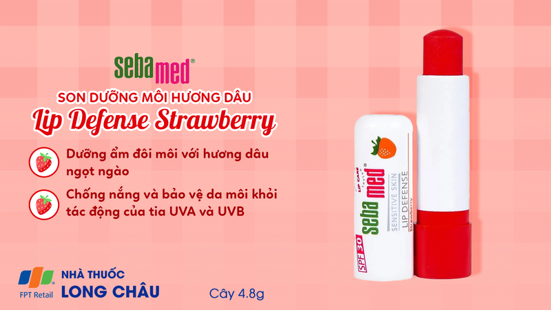 Son dưỡng môi hương dâu Sebamed Lip Defense Strawberry (4.8g) 1.png