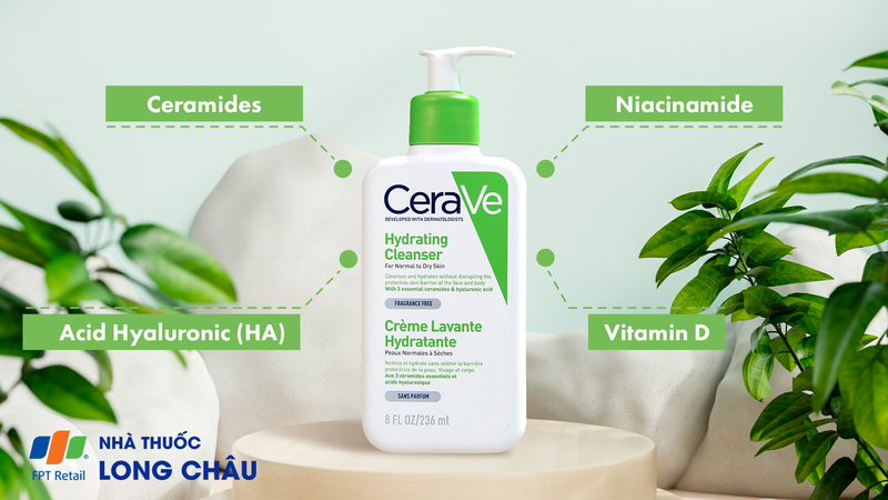 Sữa rửa mặt Cerave Hydrating Cleanser giúp làm sạch sâu cho da thường, da khô (236ml) 2.png