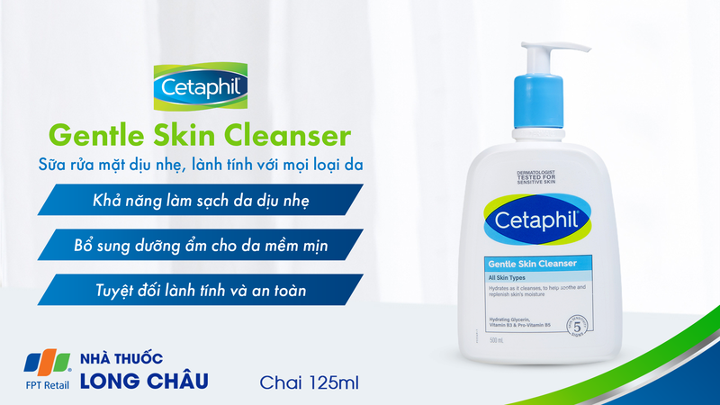 Sữa rửa mặt Cetaphil Gentle Skin Cleanser (125ml) dịu nhẹ, lành tính với mọi loại da (New) 1.png