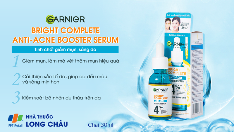 Tinh chất Garnier Bright Complete Anti-Acne Booster Serum giảm mụn, sáng da (30ml) 1.png