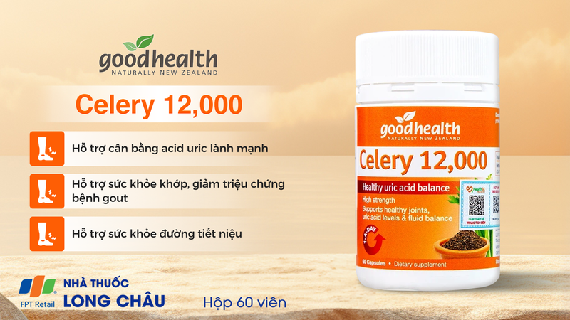Viên uống Celery 12,000 GoodHealth hỗ trợ giảm acid uric cho người bị gout (60 viên) 1.png