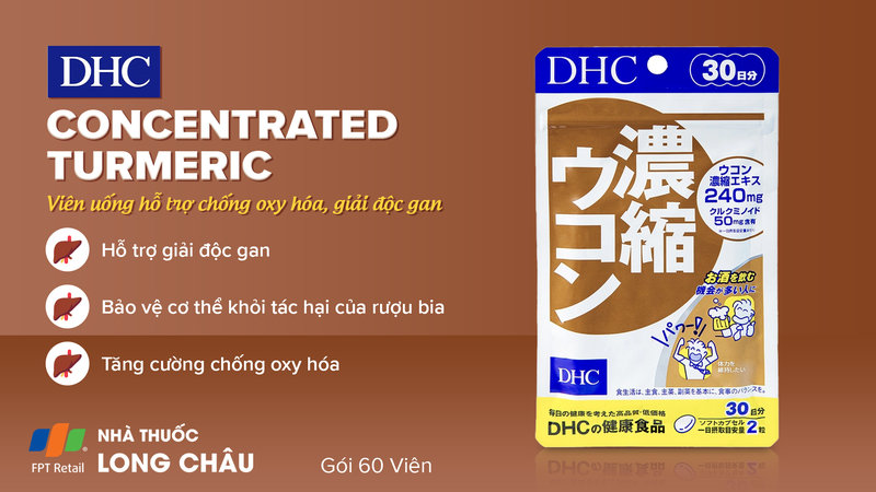Viên uống DHC Concentrated Turmeric hỗ trợ chống oxy hóa, giải độc gan (60 viên) 1.png