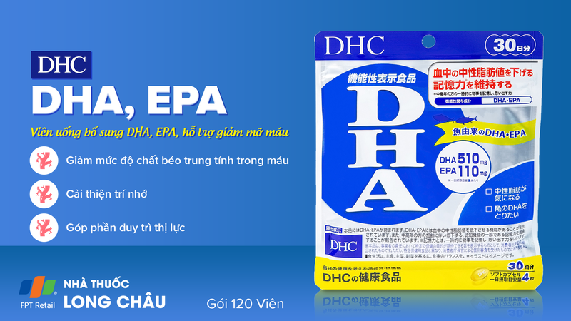 Viên uống DHC DHA bổ sung DHA, EPA, hỗ trợ giảm mỡ máu (120 viên) 1.png