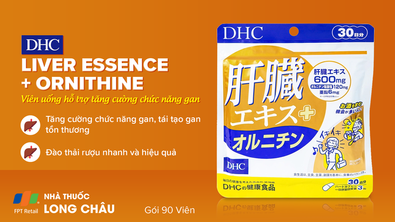 Viên uống DHC Liver Essence + Ornithine hỗ trợ tăng cường chức năng gan (90 viên) 1.png