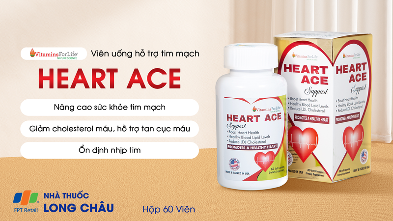 Viên uống Heart Ace Support Vitamins For Life hỗ trợ tim mạch (60 viên) 1.png