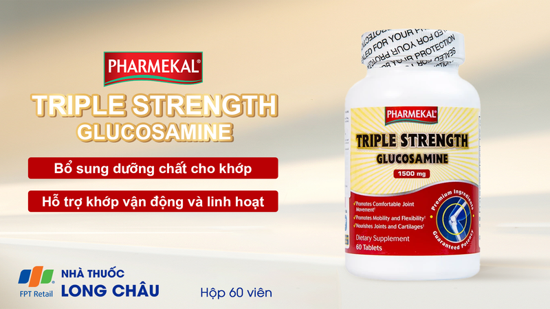 Viên uống Triple Strength Glucosamine 1500mg Pharmekal bổ khớp (60 viên) 1.png