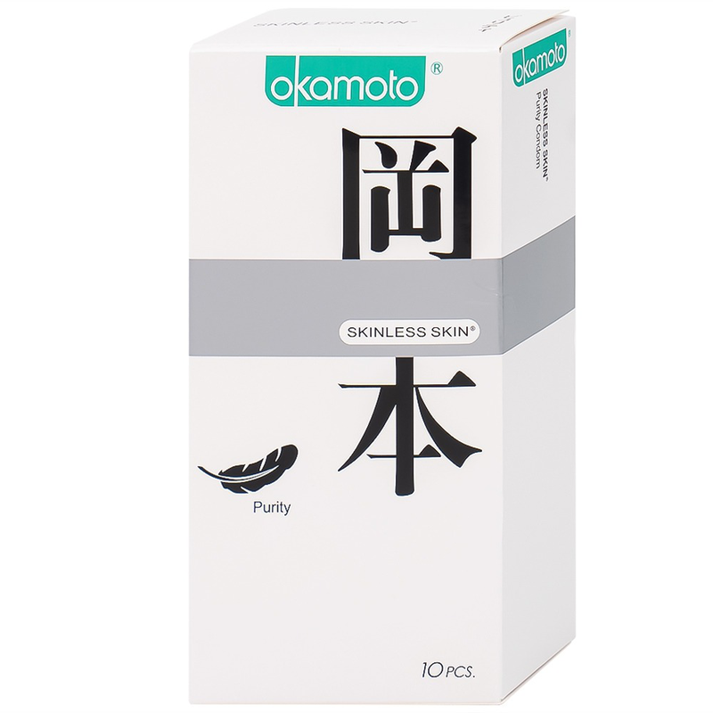 Bao cao su Okamoto Skinless Skin Purity không mùi, tinh khiết, dùng để phòng tránh thai và ngăn ngừa HIV (10 cái) 1