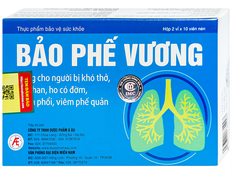 Viên uống Bảo Phế Vương Quang Minh hỗ trợ thanh phế, giảm viêm, giảm đờm, giảm ho (20 viên)
