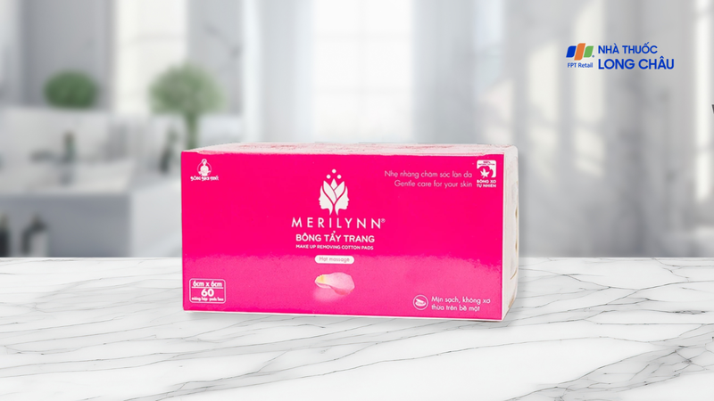 Bông tẩy trang Merilynn Bạch Tuyết mịn, thấm hút tốt, dễ dàng tách lớp (60 miếng)