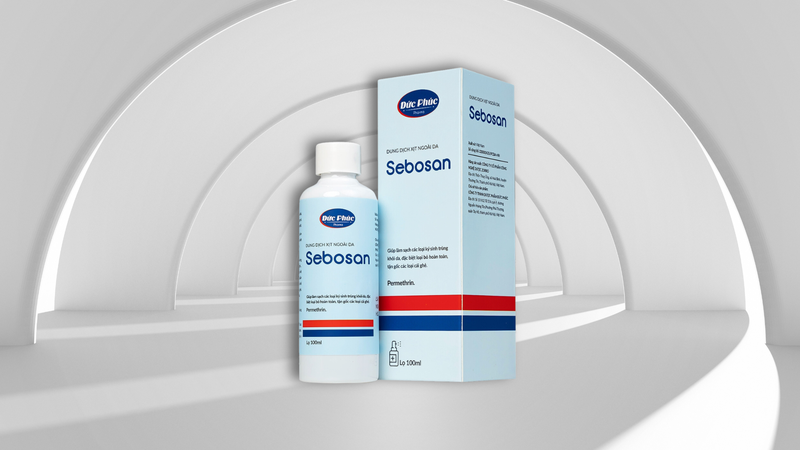 Dung dịch xịt ngoài da Sebosan 100ml Đức Phúc vệ sinh, làm sạch các loại ký sinh trùng khỏi da 1