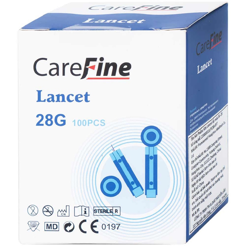 Hướng dẫn cách sử dụng kim lấy máu đo đường huyết Lancet Carefine BL-28G 2