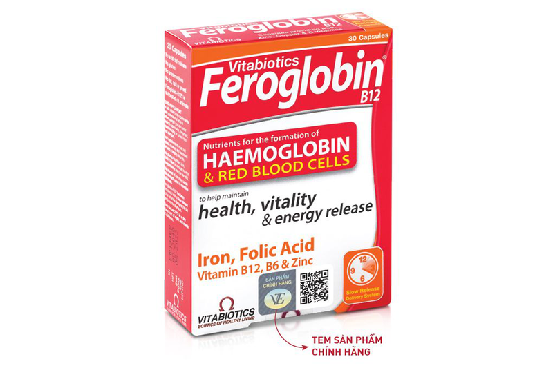 Ngăn ngừa và giải quyết tình trạng thiếu máu với viên uống Vitabiotics Feroglobin B12-1