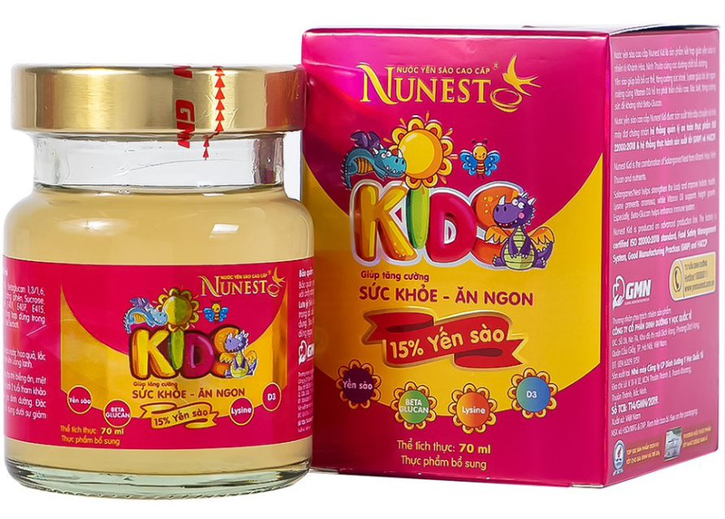 Nước Yến Sào Cao Cấp cho trẻ em Nunest Kids giúp tăng cường sức khỏe, giúp ăn ngon (Lốc 3+1 x 70ml)