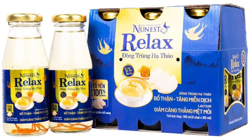 Nước yến sào Nunest Relax đông trùng hạ thảo 5%: Giảm căng thẳng mệt mỏi! 1