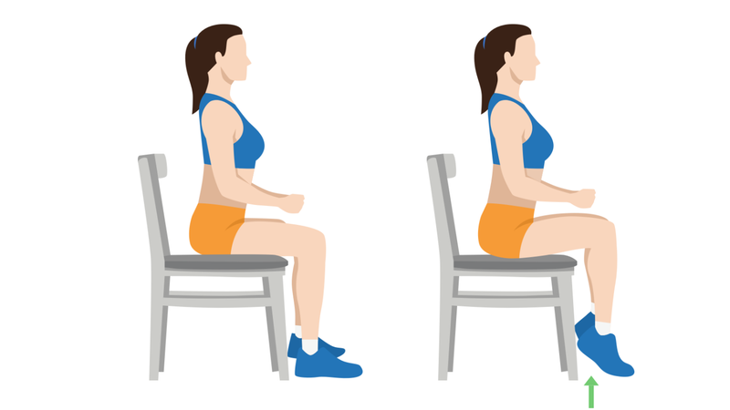 Bài tập ngồi nhón nhân giúp tăng sức mạnh cho cơ bắp chuối