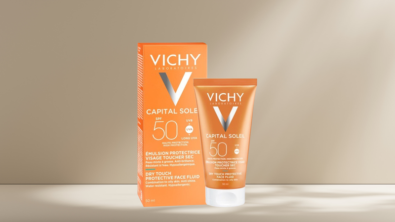 Vichy Capital Soleil Dry Touch Face Fluid SPF 50+ UVA/UVB phù hợp với da dầu, da hỗn hợp