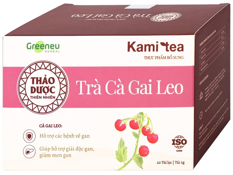 Trà Cà Gai Leo Kami tea hỗ trợ các bệnh về gan, giải độc gan, giảm men gan (20 túi) 1