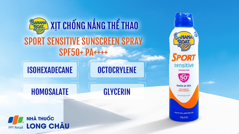 CHỐNG NẮNG THỂ THAO DẠNG XỊT BANANA BOAT SPORT SENSITIVE SPF50+ PA++++ 170G 1