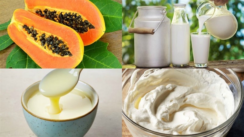 Sữa tươi kết hợp đu đủ làm trắng da