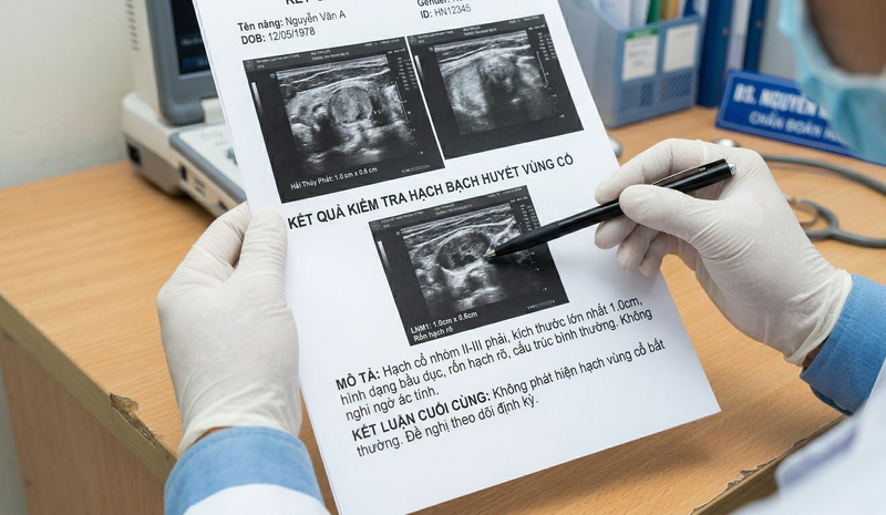 Phân tích hình dáng hạch bạch huyết qua kết quả siêu âm