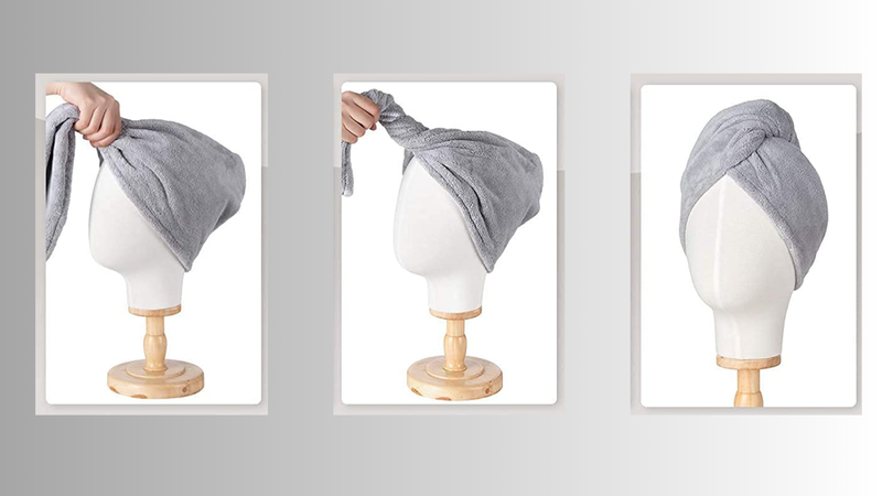 Hướng dẫn cách quấn khăn trùm đầu đơn giản để tóc nhanh khô sau gội đầu 2