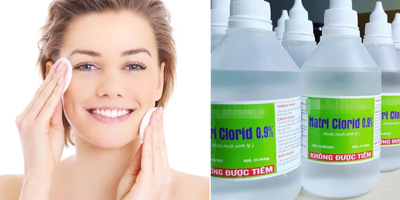 Rửa mặt bằng nước muối sinh lý giúp làm sạch sâu cặn bẩn, bã nhờn và vi khuẩn bám trên bề mặt da