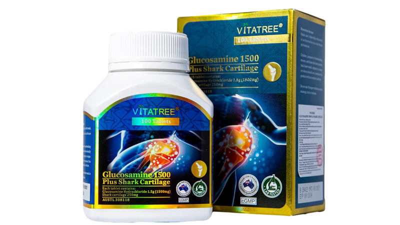Viên uống Vitatree Glucosamine 1500 Plus Shark Cartilage Bpure giúp hỗ trợ bổ sung các dưỡng chất cần thiết cho sụn và khớp
