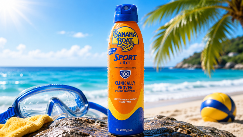 Kem chống nắng Banana Boat Sport Ultra SPF100 với thiết kế xịt tiện lợi và dễ sử dụng