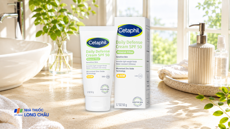 Kem chống nắng dưỡng ẩm Cetaphil Daily Defense Cream SPF 50