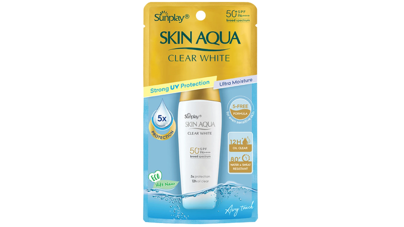 Sữa chống nắng Skin Aqua Clear White SPF50+ PA++++ thẩm thấu nhanh vào da, không gây bết dính