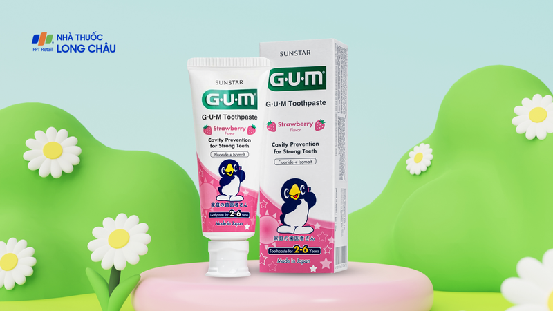 Kem đánh răng Sunstar Gum hương dâu cho trẻ 2 - 6