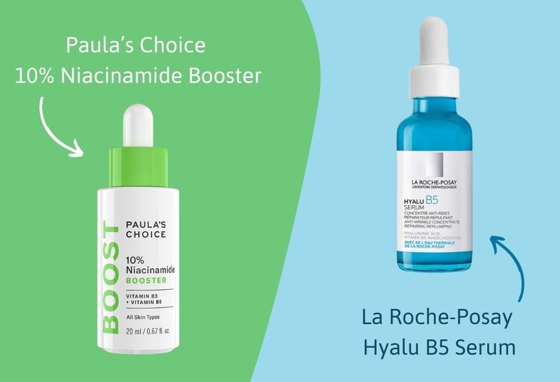 Kết hợp Niacinamide và B5 trong 2 sản phẩm riêng biệt