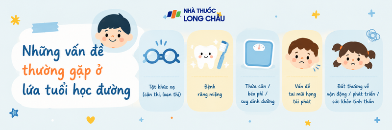 Có nhiều bệnh lý khá thường gặp ở lứa tuổi học đường