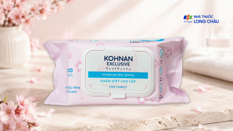 Khăn ướt cao cấp Kohnan Exclusive hương dịu nhẹ