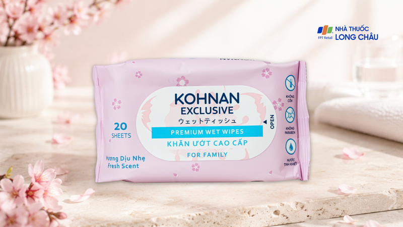 Khăn ướt cao cấp Kohnan Exclusive hương dịu nhẹ