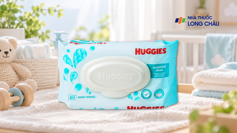 Khăn ướt em bé Huggies Essential Clean