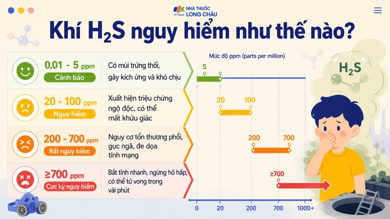 Ngộ độc H₂S trong không gian kín có nguy cơ tử vong cao
