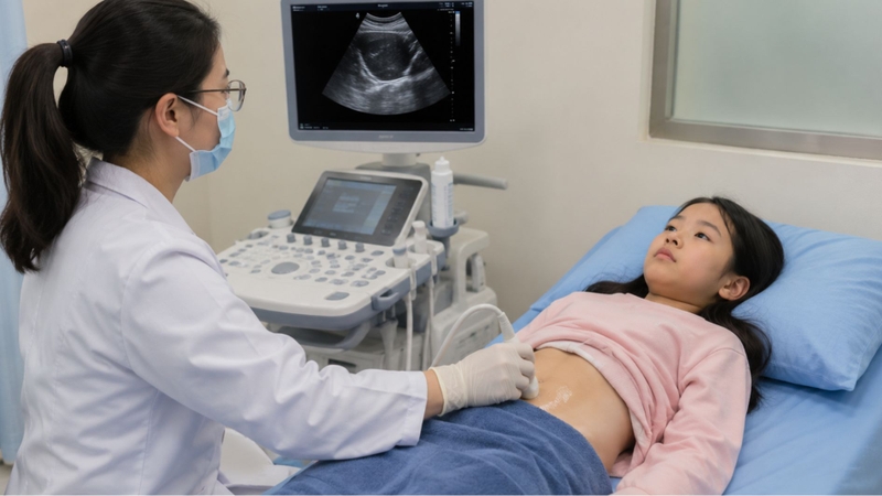 Siêu âm tử cung giúp đánh giá sự phát triển của tử cung và buồng trứng ở bé gái