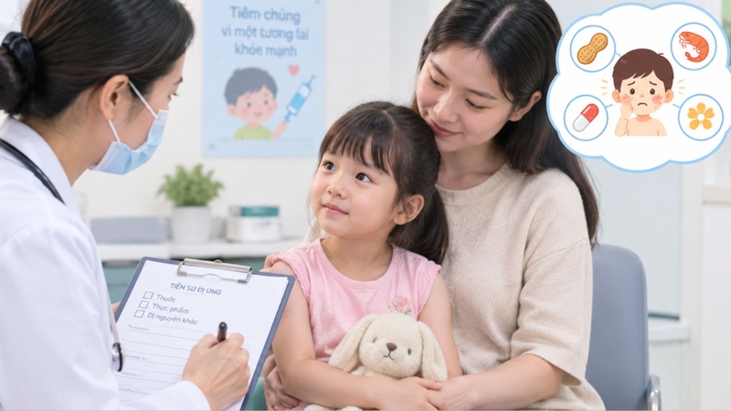 Trẻ có tiền sử dị ứng cần được đánh giá kỹ trước khi tiêm chủng