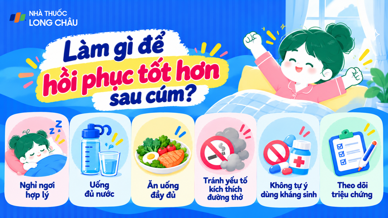 Nghỉ ngơi và ăn uống đầy đủ để nhanh chóng hồi phục sau cúm