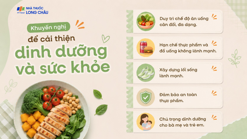 Khuyến nghị để cải thiện dinh dưỡng và sức khỏe