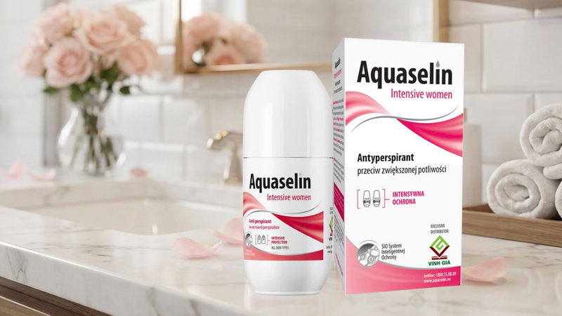 Aquaselin Intensive Women giúp kiểm soát mồ hôi hiệu quả