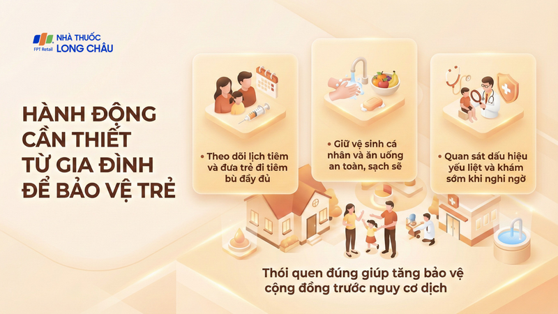 Mỗi gia đình đóng vai trò quan trọng trong việc phòng bệnh cho trẻ