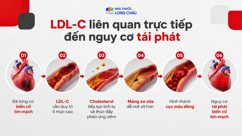 LDL-C liên quan trực tiếp đến nguy cơ tái phát