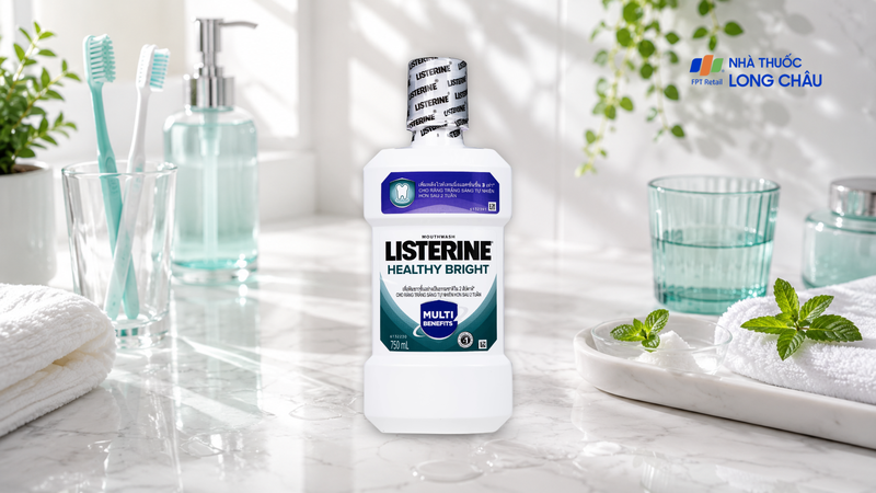 Nước súc miệng Listerine Healthy Bright Mouthwash
