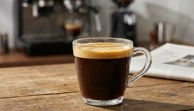 Long black coffee pha bằng cách rót espresso vào nước nóng