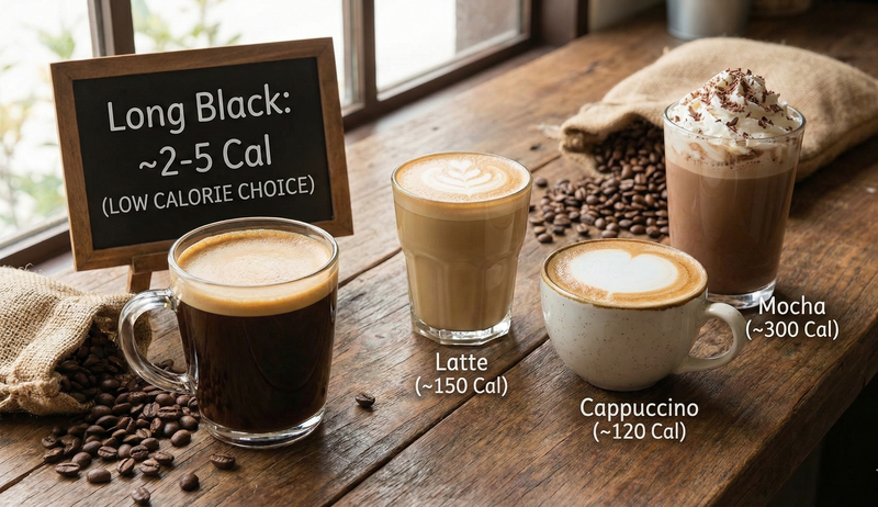 Long black coffee pha bằng cách rót espresso vào nước nóng