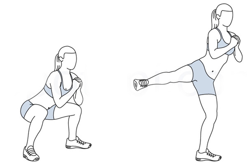 Bài tập aerobic giảm mỡ bụng: nhảy và đá chân