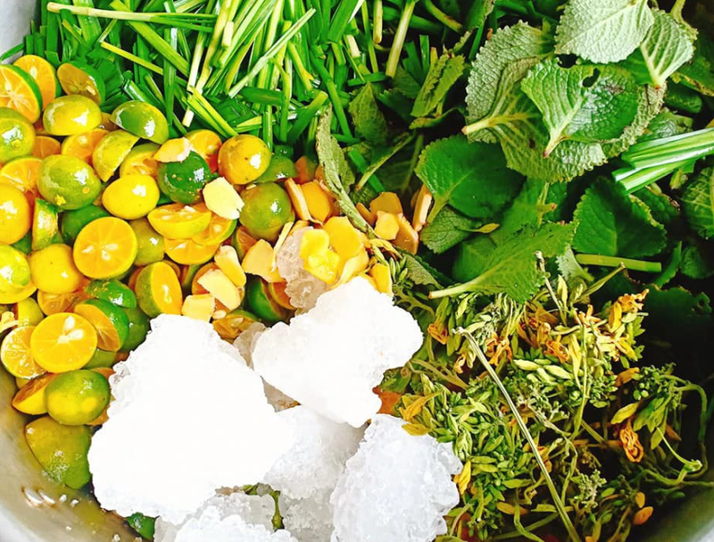 Mách bạn cách làm siro húng chanh hoa đu đủ đực trị ho hiệu quả 3